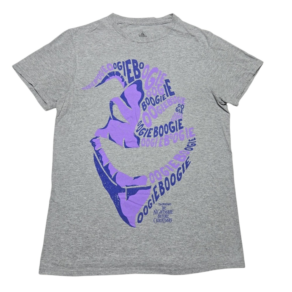 Disney Parks Oogie Boogie Womens S Gray Nightmare Before Christmas Graphic Tee